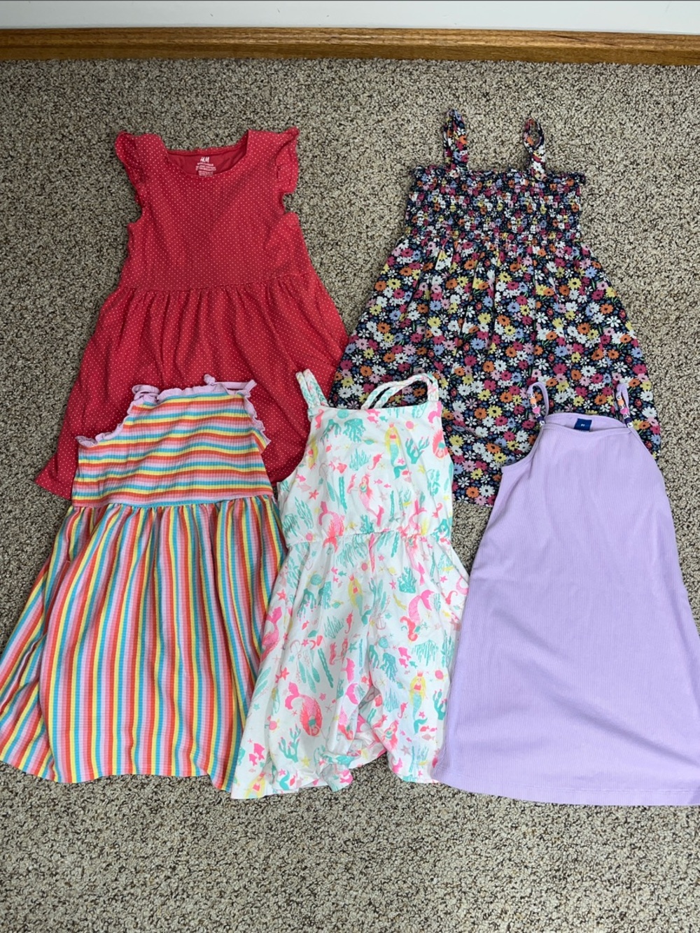 Assorted Girls' Summer Dress Bundle - Pink, Purple, Multicolor